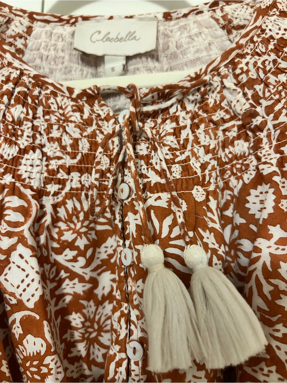 Cleobella Rust Floral Belted Mini Dress - Picture 8 of 9